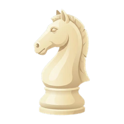 The white knight from the game’s classic set — a cream three-quarter render, the card face the Extras shelf uses for the Puzzle Explorer.
