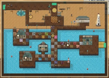 The minimap of Tidemoor, as the game draws it in the corner of the screen.