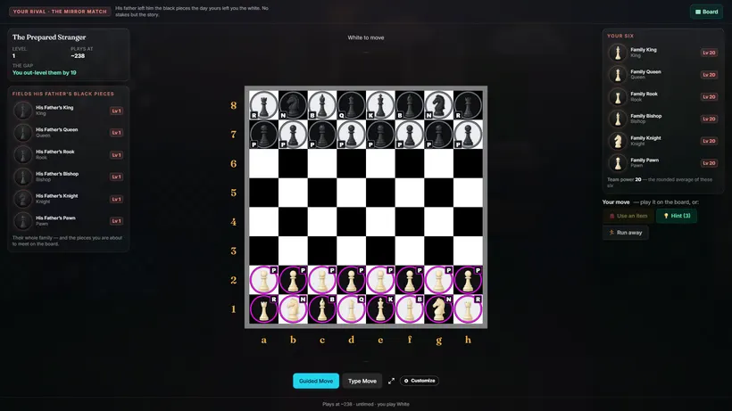 The rival's opening battle, captured from the game